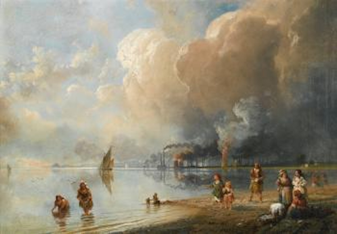On the Banks of the Forth, Edinburgh by Carlo Bossoli