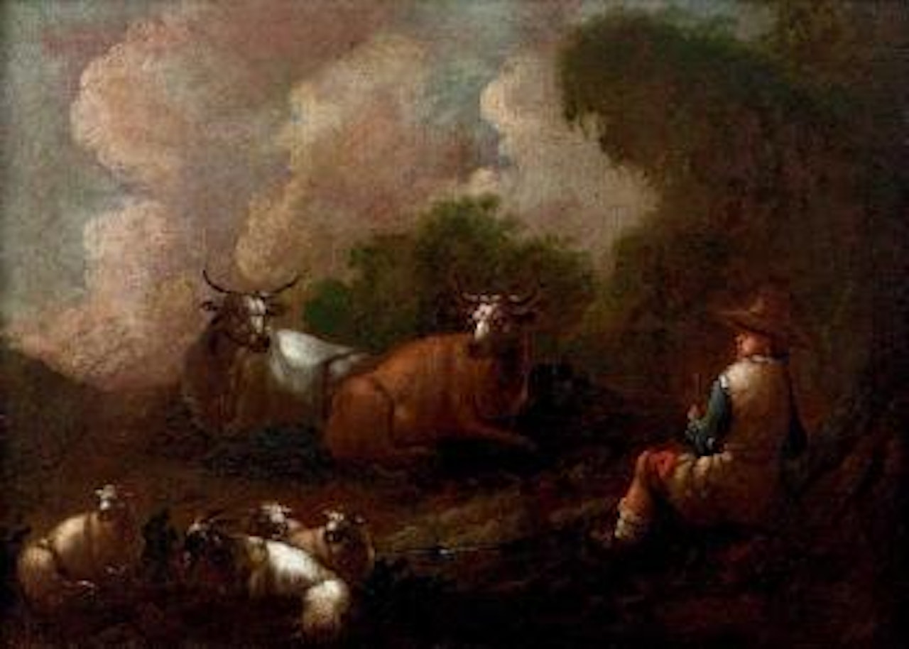 Berger et son troupeau by Philipp Peter Roos