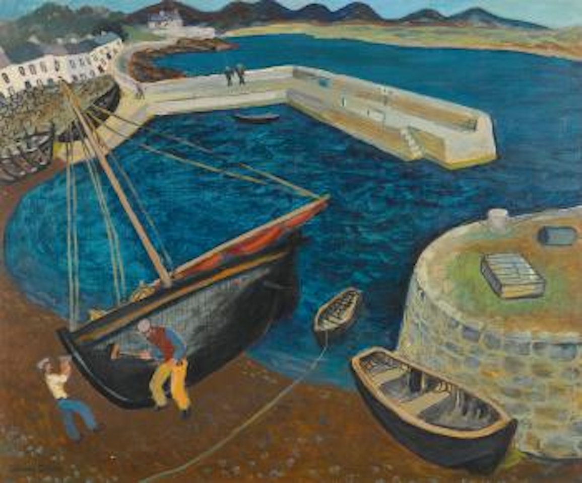 Cleaning The Boat (Roundstone) by Gerard Dillon