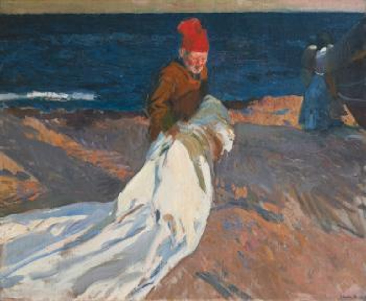 Recogiendo La Vela, Playa De Valencia (Gathering the Sail, Valencia Beach) by Joaquin Sorolla Y Bastida