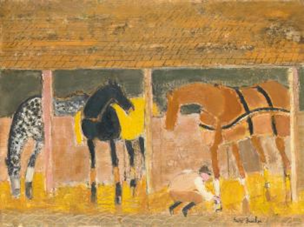 Avant La Course Dans L'écurie by André Brasilier