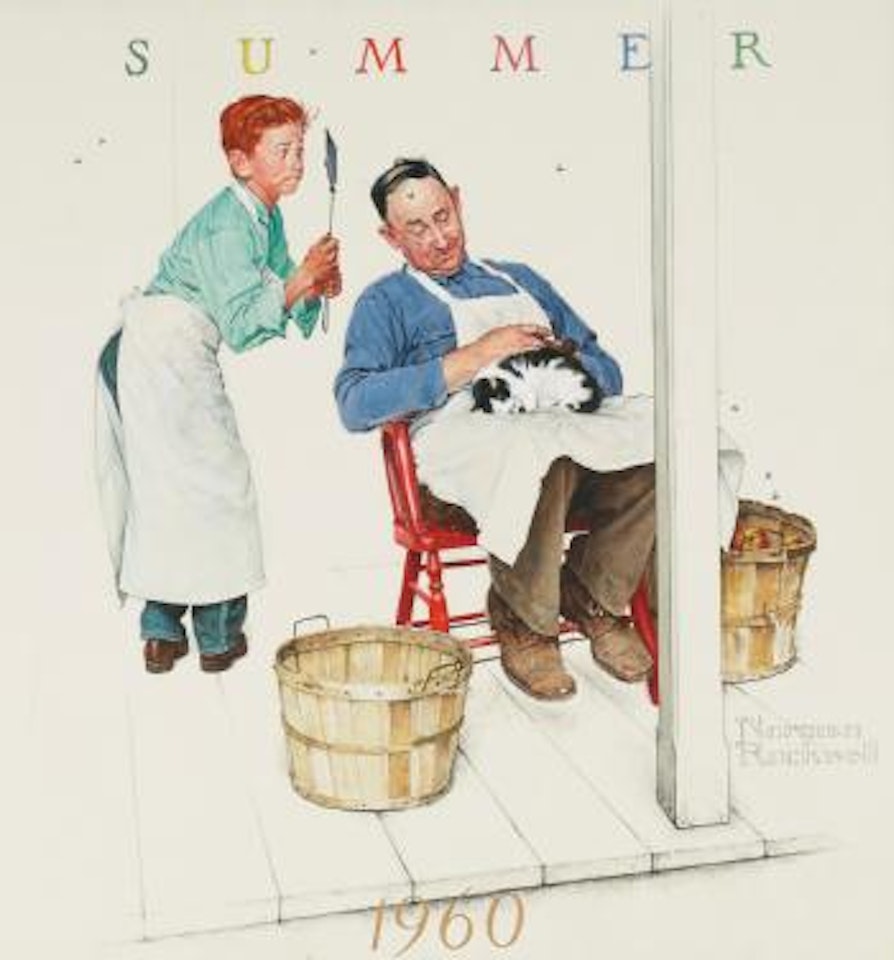 Boy and Shopkeeper: The Fly Swatter by Norman Rockwell