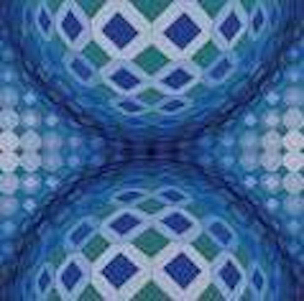 Okta Cheyt Blue by Victor Vasarely