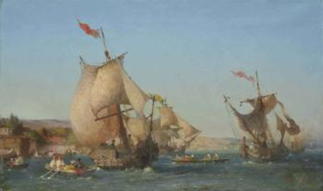 Boutres sur le Bosphore by Germain-Fabius Brest