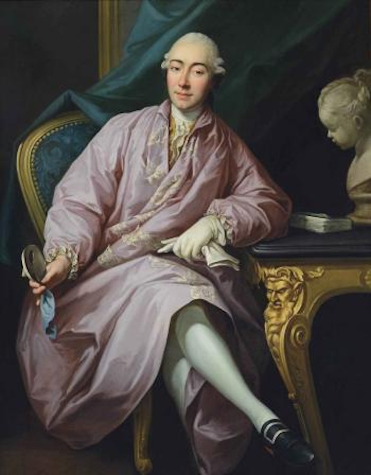 Portrait d'un homme tenant un masque by French School