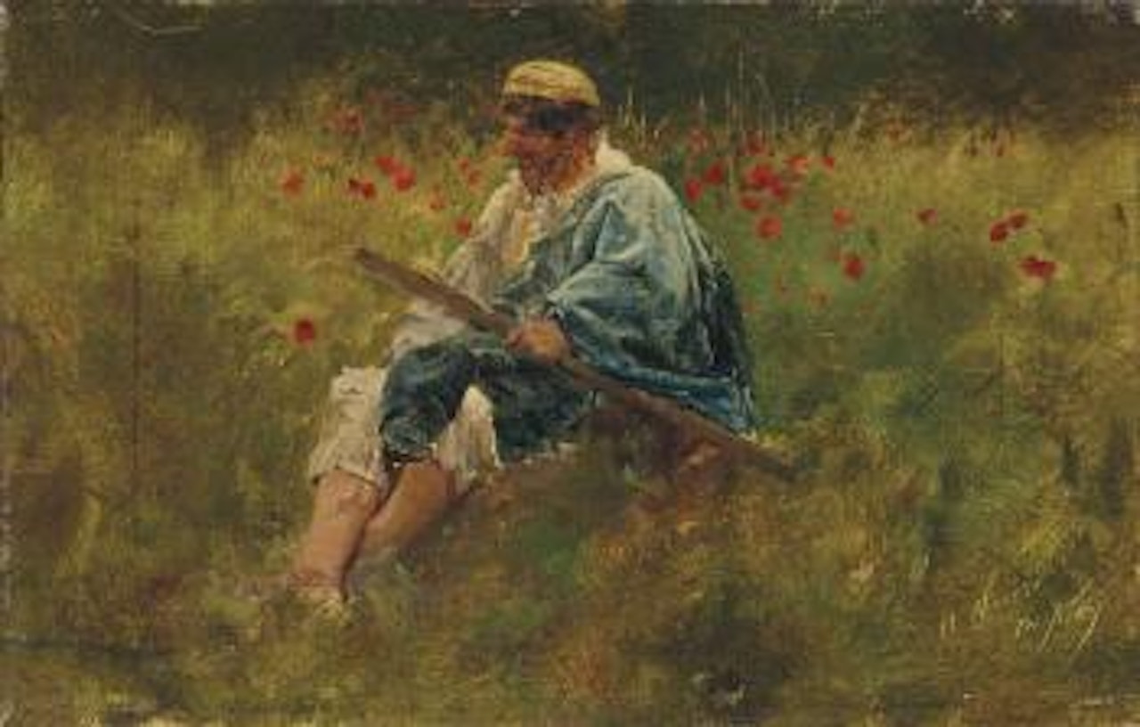 Un berger dans un champ by Giuseppe de Nittis