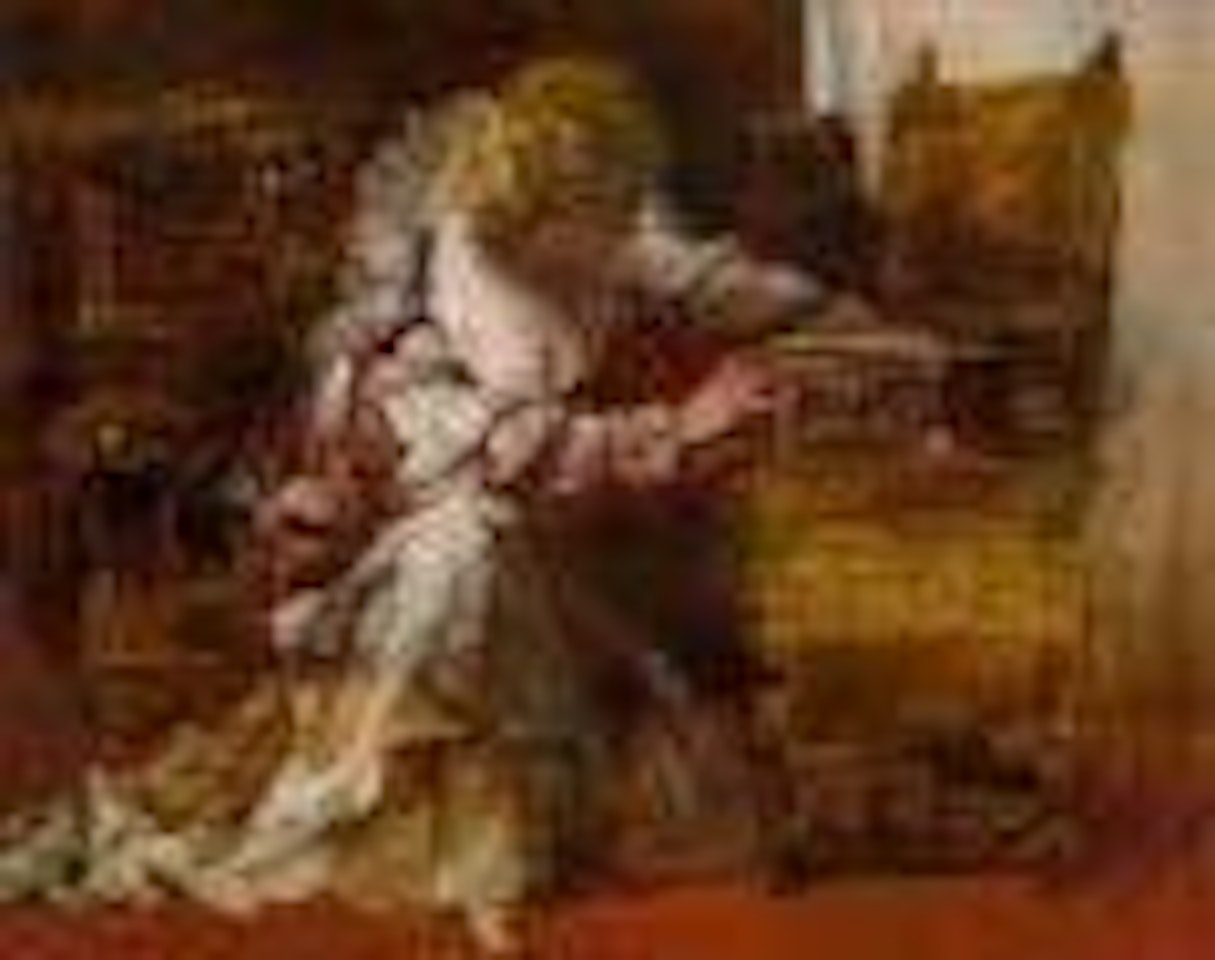 Dame mit Schmuckkästchen by Hans Makart