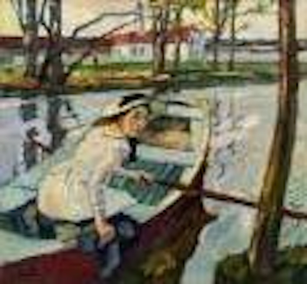 Mädchen im Ruderboot by Leo Putz