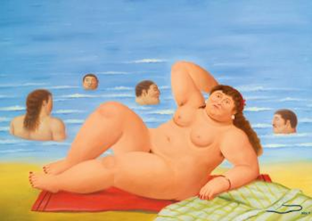 Nude on The Beach by Fernando Botero
