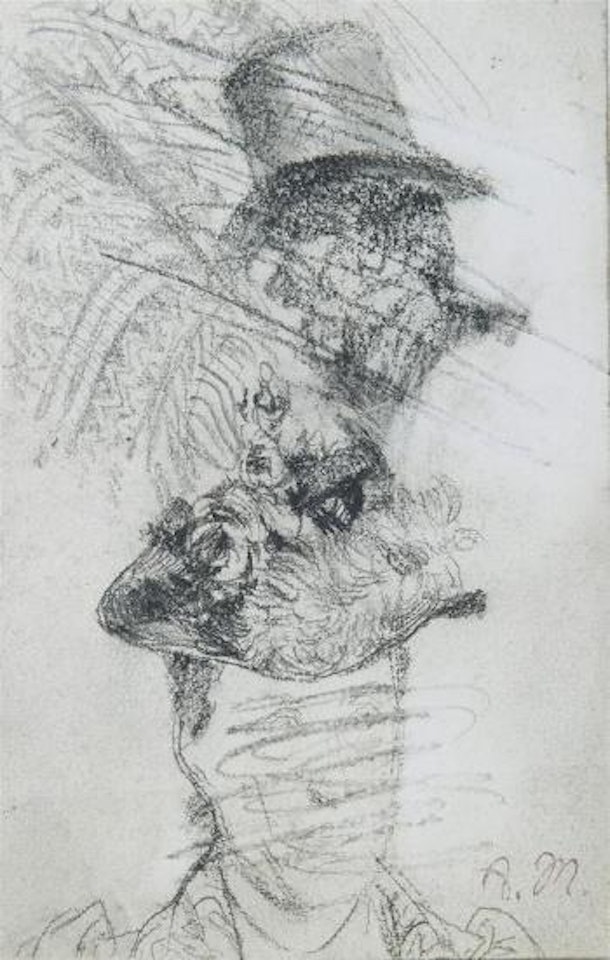 Études de têtes et tissus by Adolph Menzel