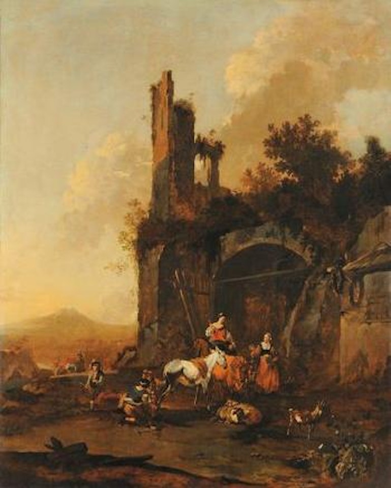 Personaggi con rovine ed armenti by Jan Both