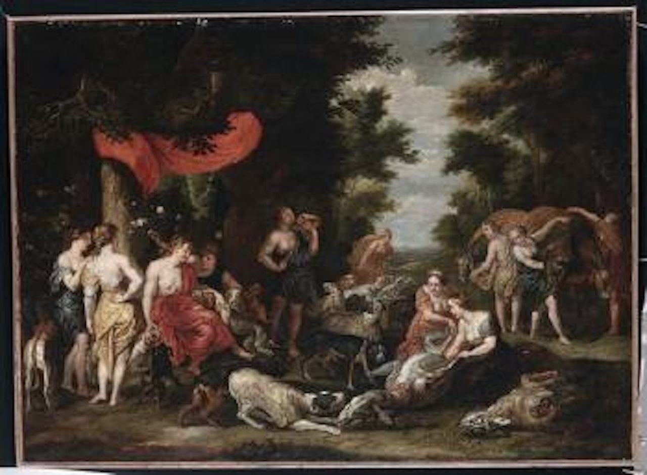 Diana con figure ed animali by Flemish School