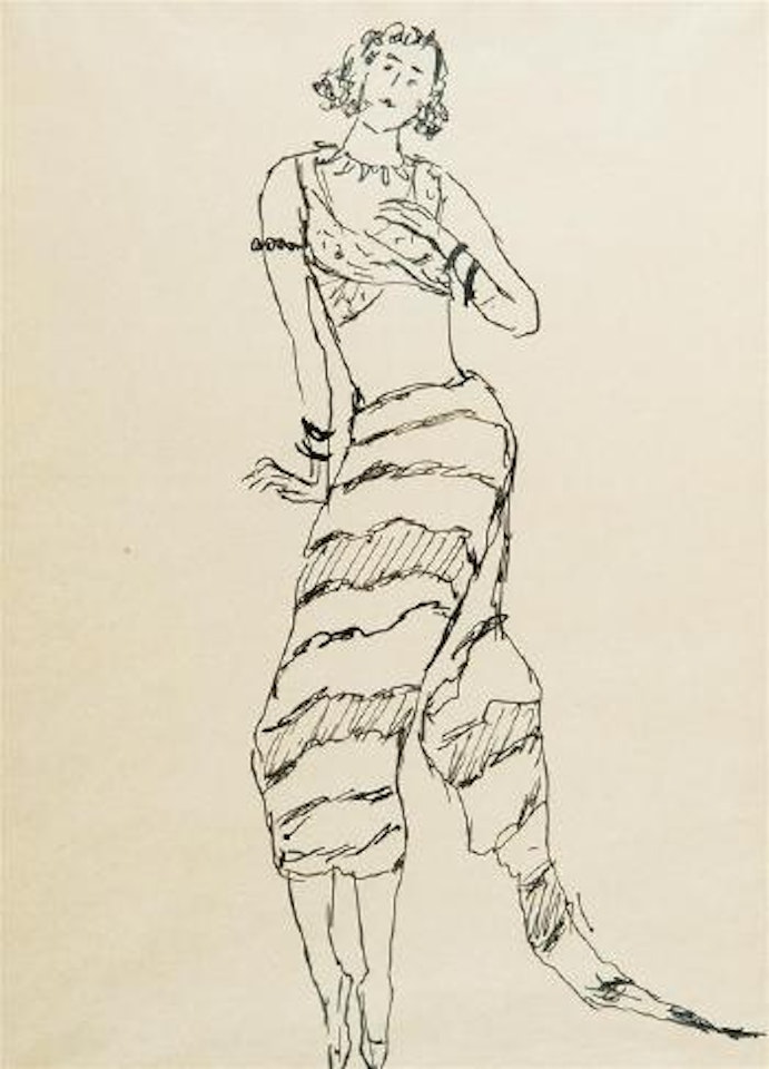 Projet de costume de danseuse pour le ballet Port-Saïd de Sergeï Prokofiev by Mikhail Larionov