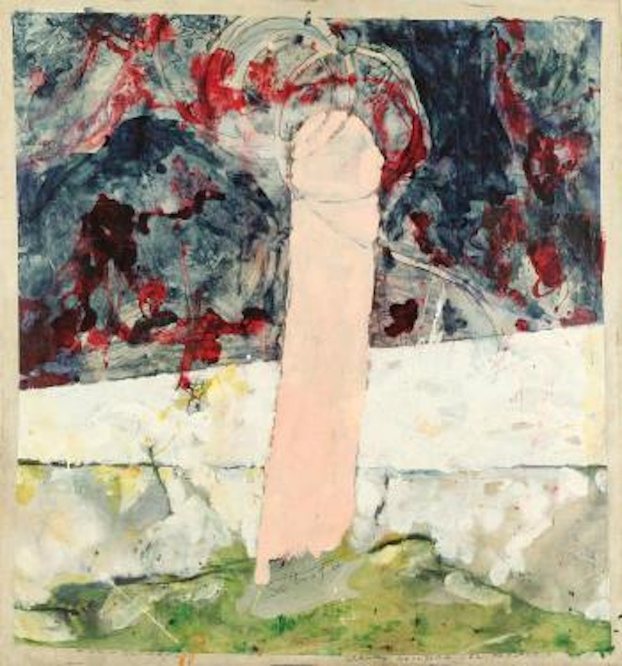 Grande scultura nel paesaggio by Mario Schifano