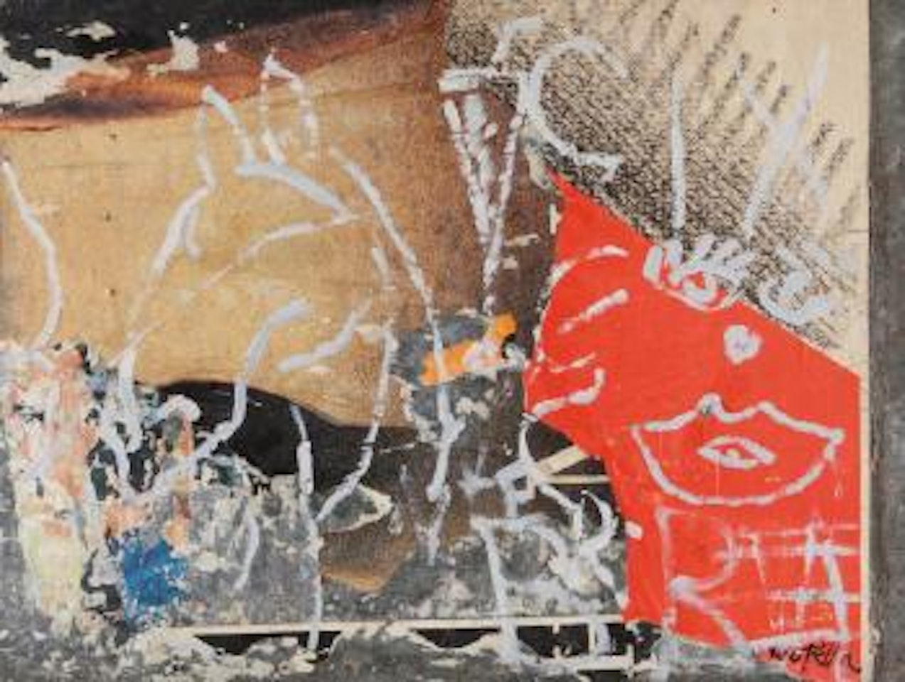Il cavallo sul muro by Mimmo Rotella