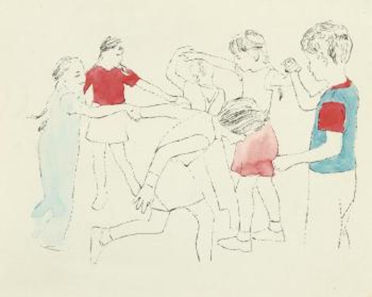 Children playing ring around the rosie by Andy Warhol