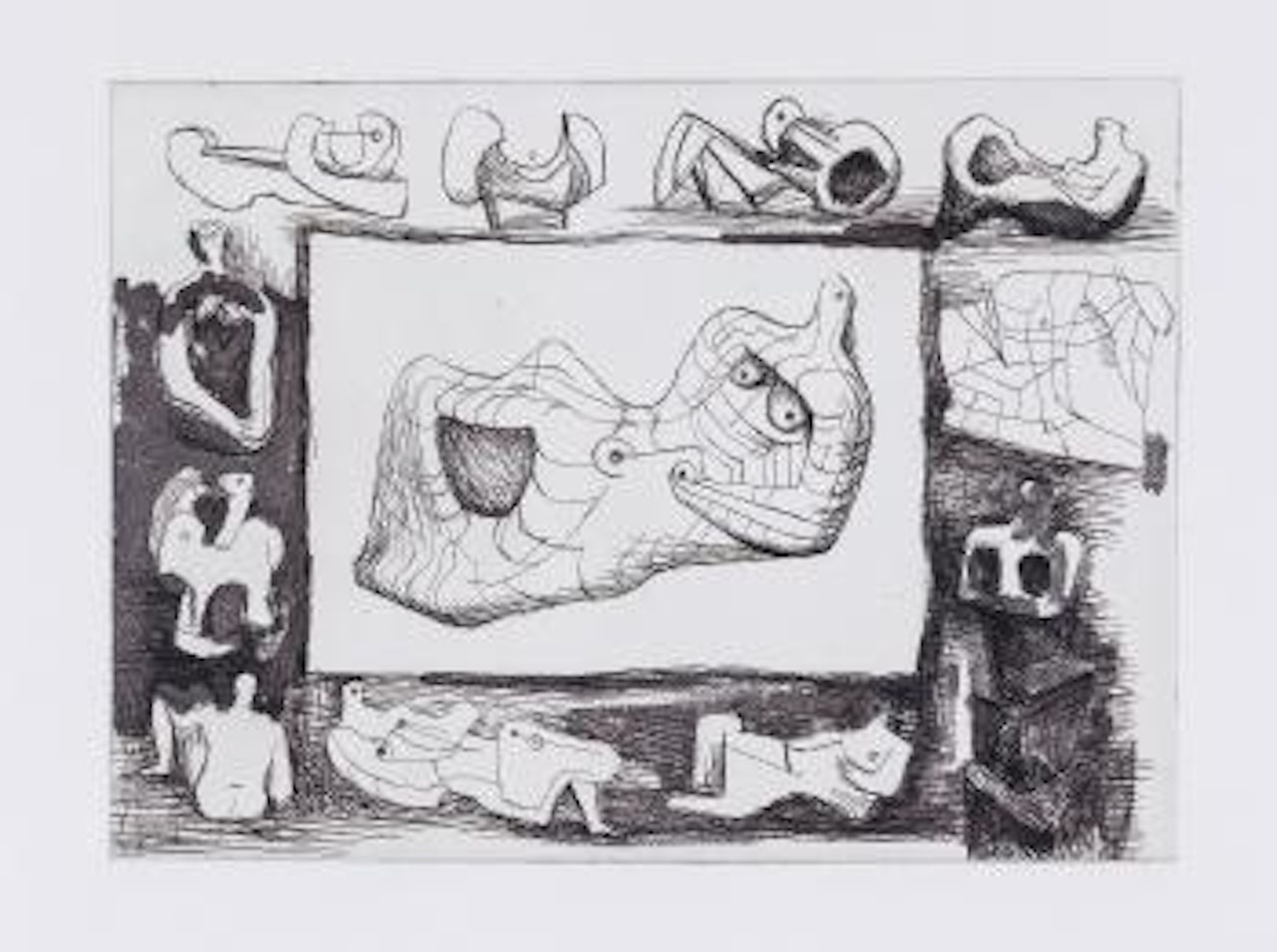 Sculptural Ideas 5 (c.584) by Henry Moore