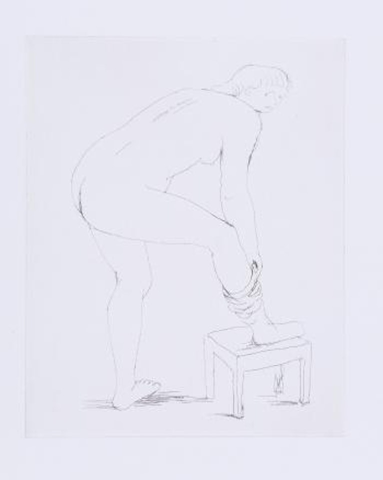 Woman Putting on Stocking II (c.522) by Henry Moore