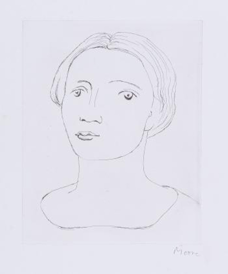 Head of a Girl II (c.505) by Henry Moore