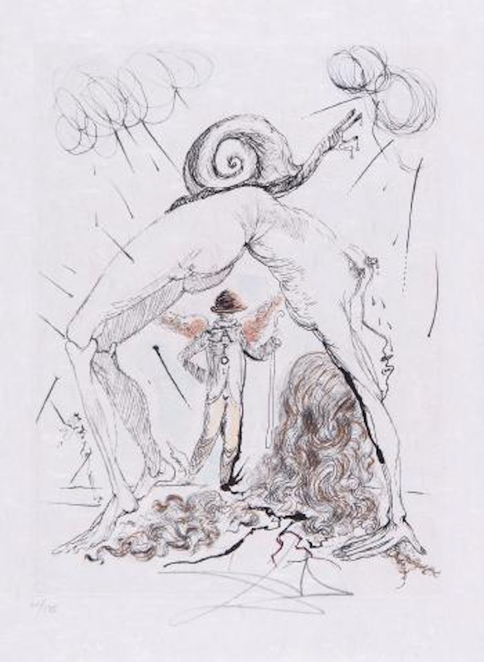 Femme à l’Escargot, from Poèmes secrets d’Apollinaire (m.&l.195) by Salvador Dali