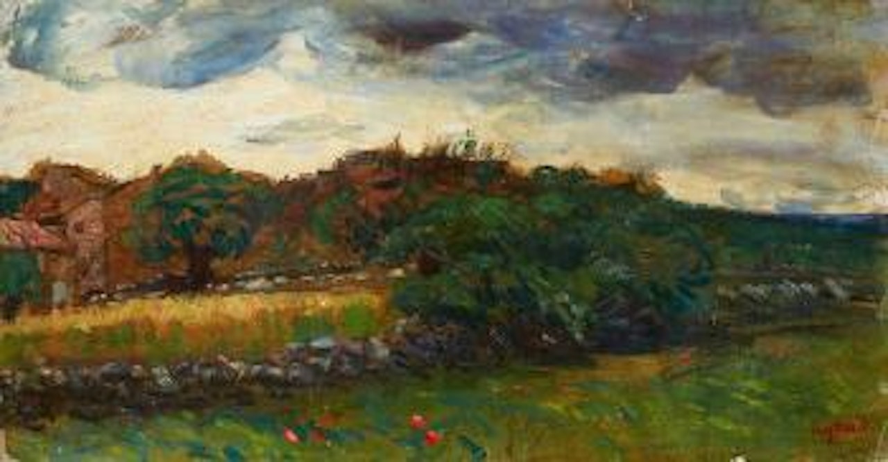 Village au crépuscule (Vaucluse) by René Seyssaud