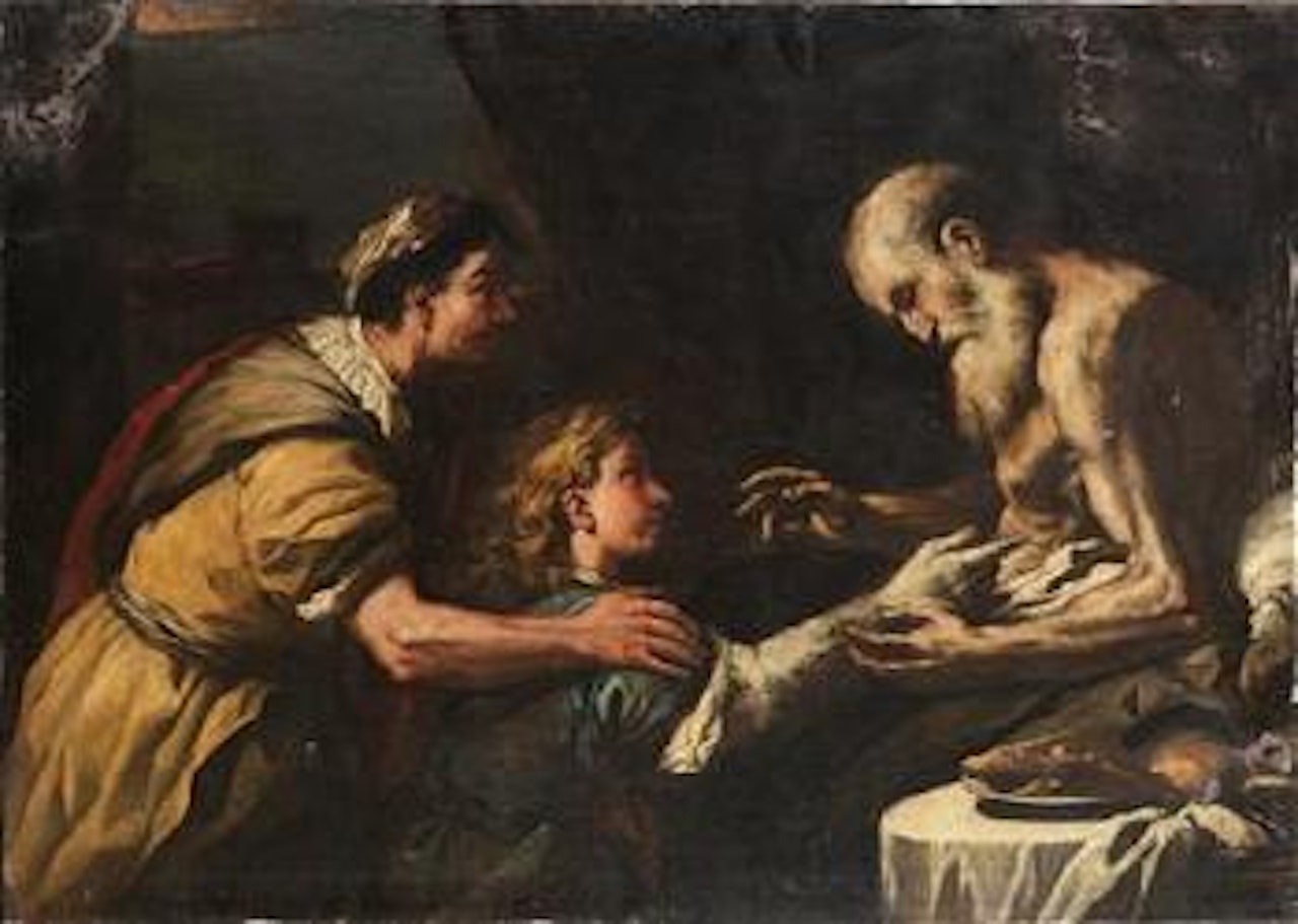The stolen blessing by Neapolitan School