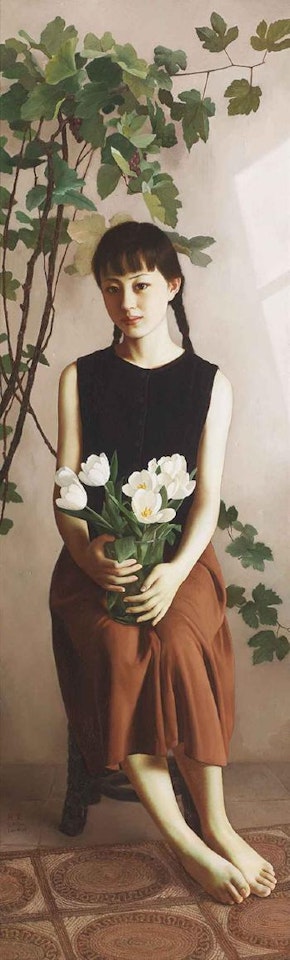 Girl with Tulip by Li Guijun