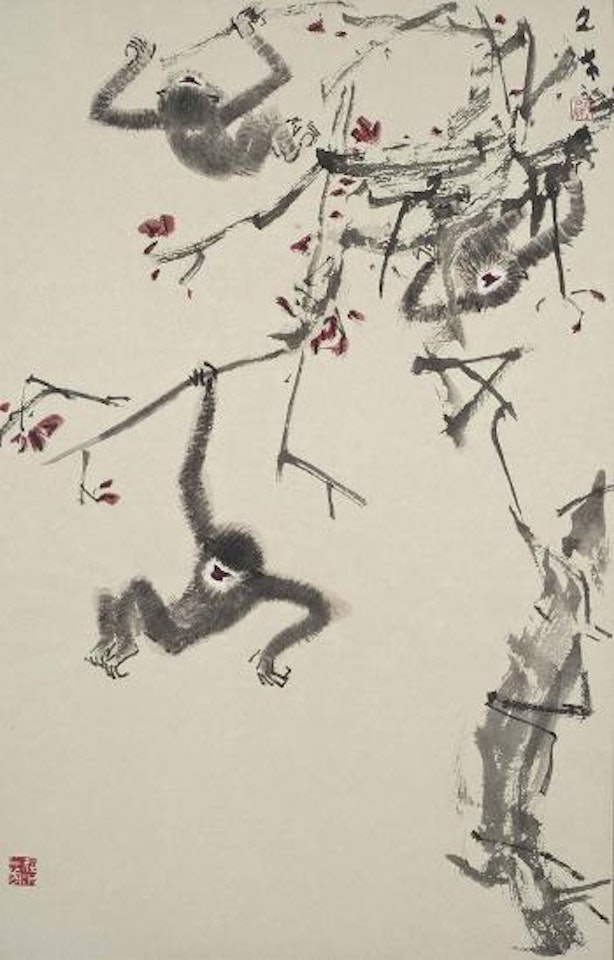 Three Gibbons by Chen Wen Hsi