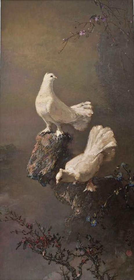 A Pair of Doves by Lee Man Fong