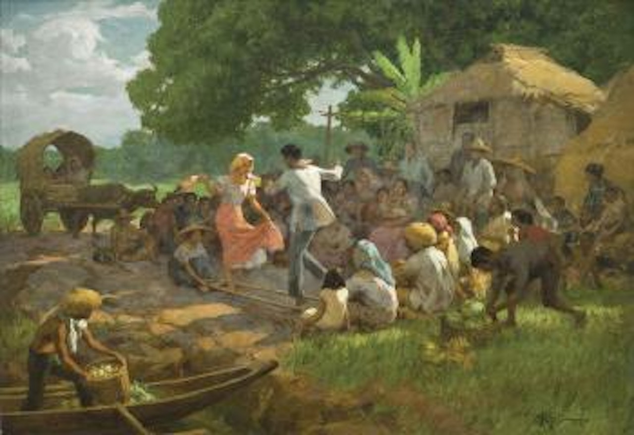 The Tinikling Dance by Fernando Amorsolo