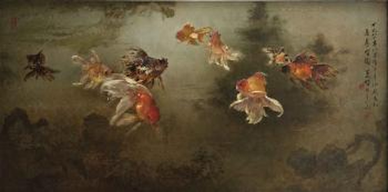 Nine Goldfish by Lee Man Fong