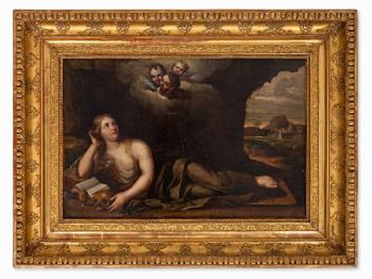 Reading Mary Magdalene With Putti by Roman School