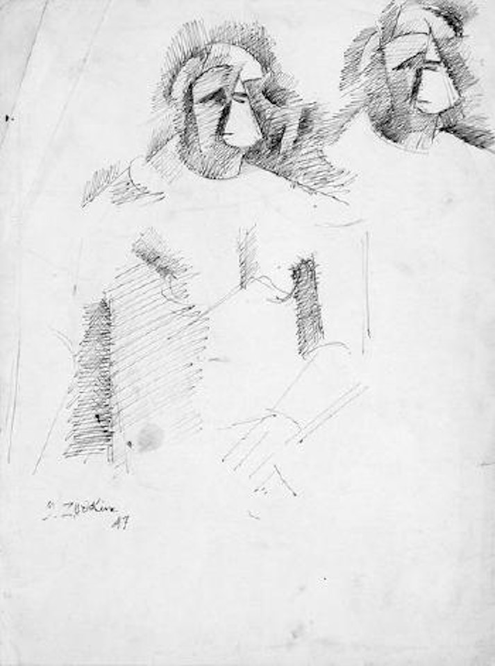 Composition cubiste by Ossip Zadkine