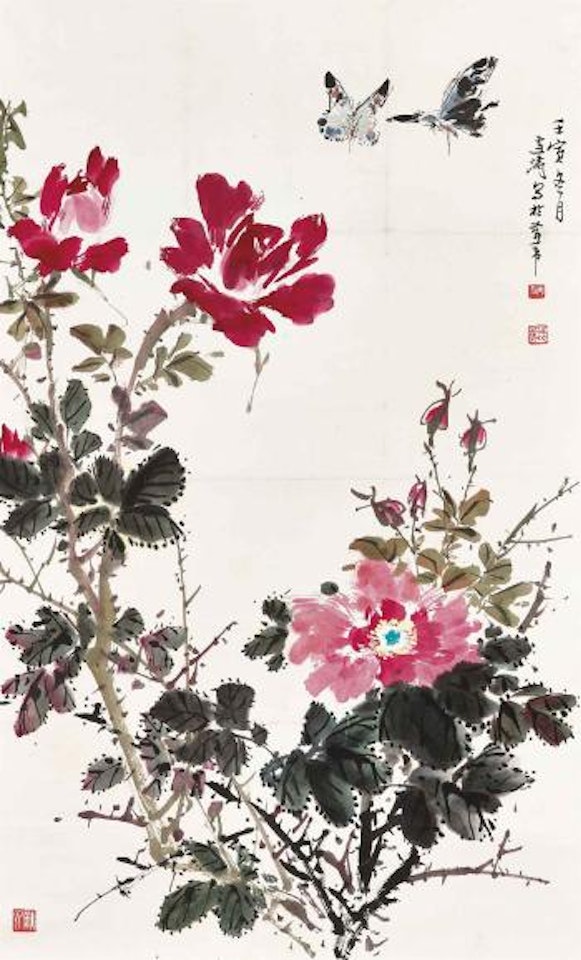 Butterflies amongst Flowers by Wang Xuetao