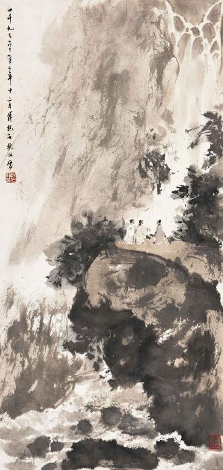 Admiring the Waterfall by Fu Baoshi