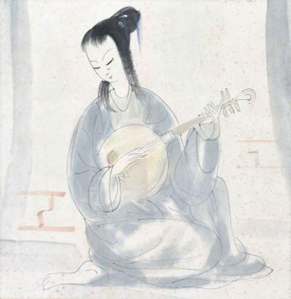 Lady Playing Liuqin by Lin Fengmian