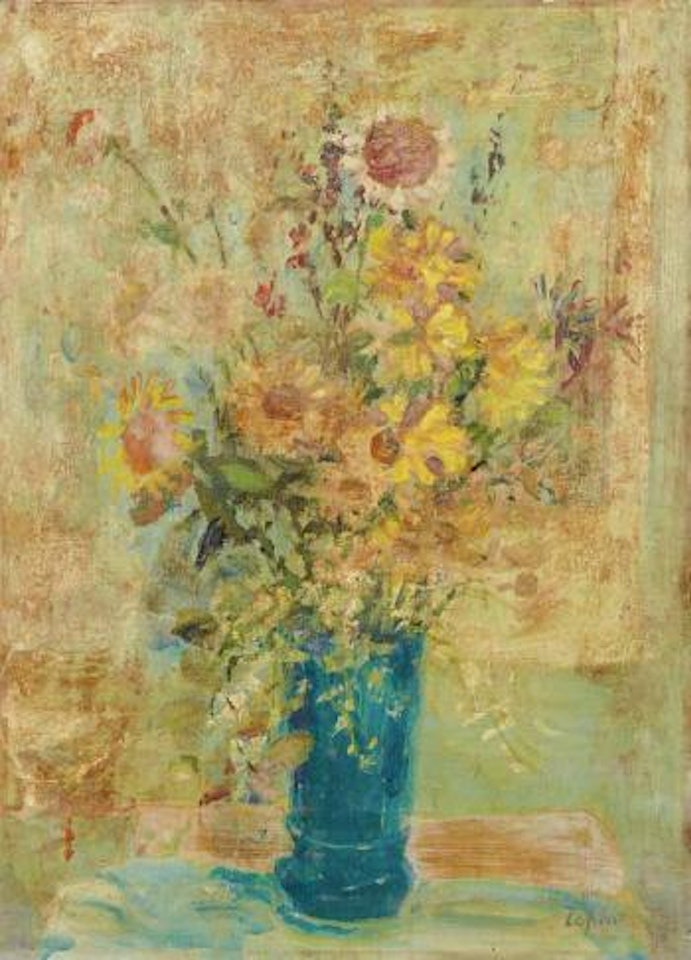 Fleurs dans le Vase Bleu (Flowers in the Blue Vase) by Le Pho