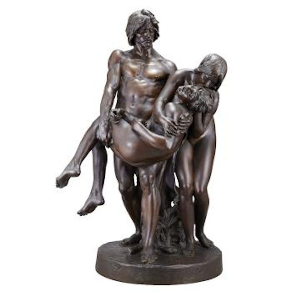 French Bronze Figural Group of Adam and Eve and their Murdered Son Abel Entitled Les Premieres Funerailles by Louis-Ernest Barrias