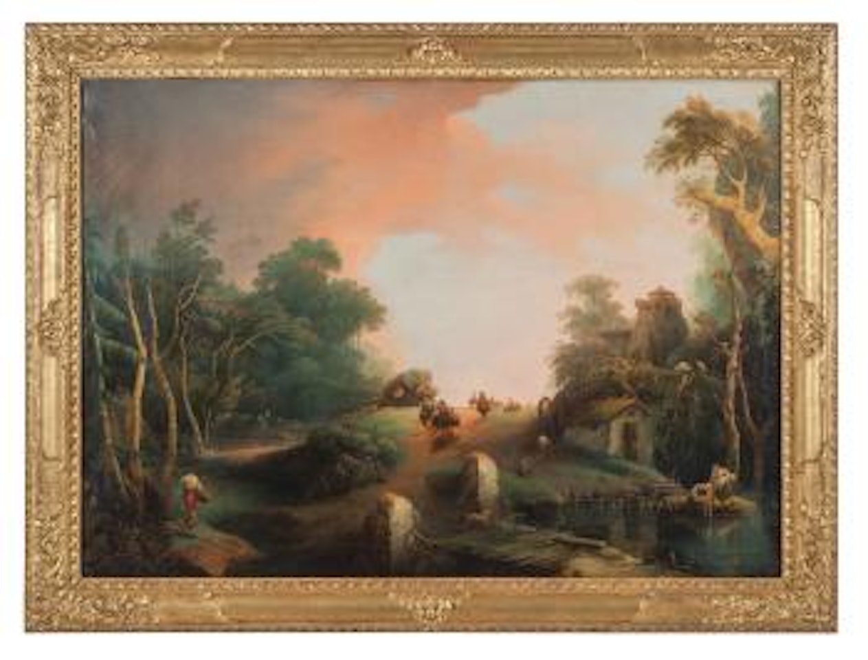 Paesaggio con ponte e figure by Giuseppe Bernardino Bison