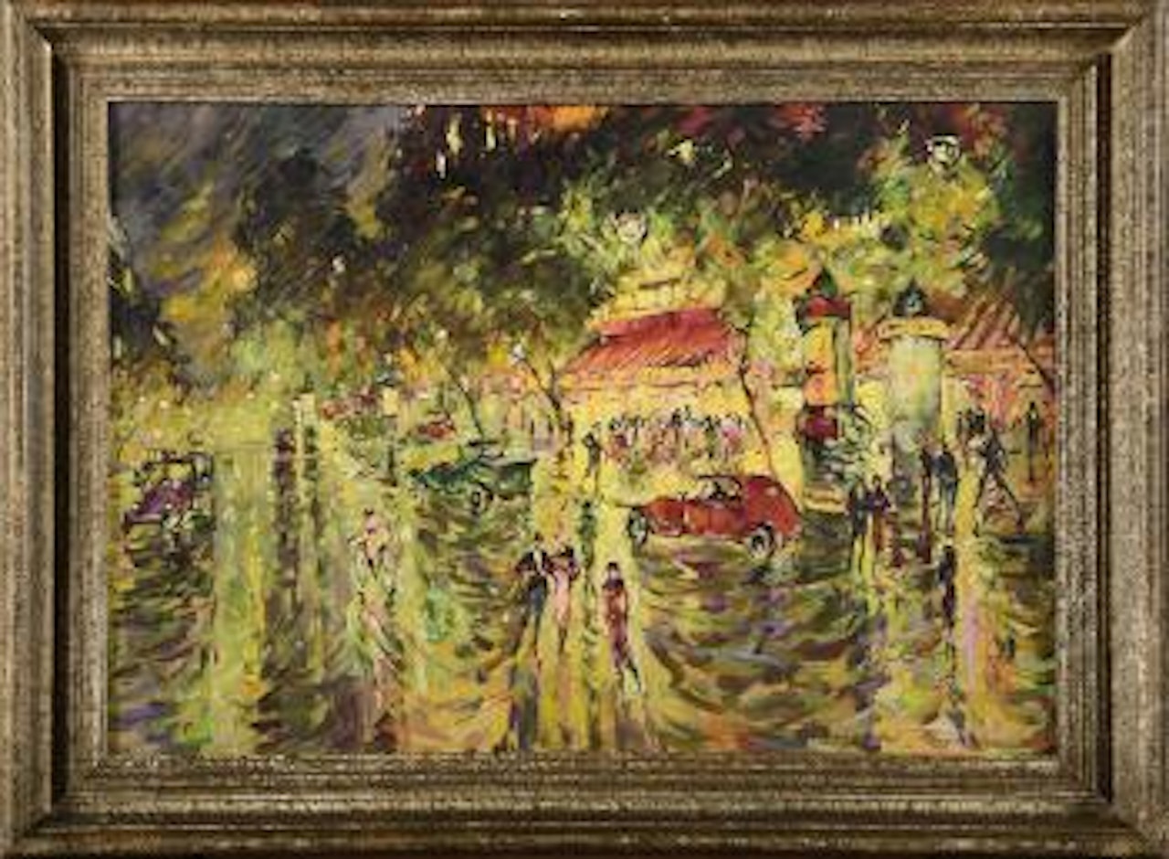Grand boulevard animé à Paris by Konstantin Alekseevich Korovin