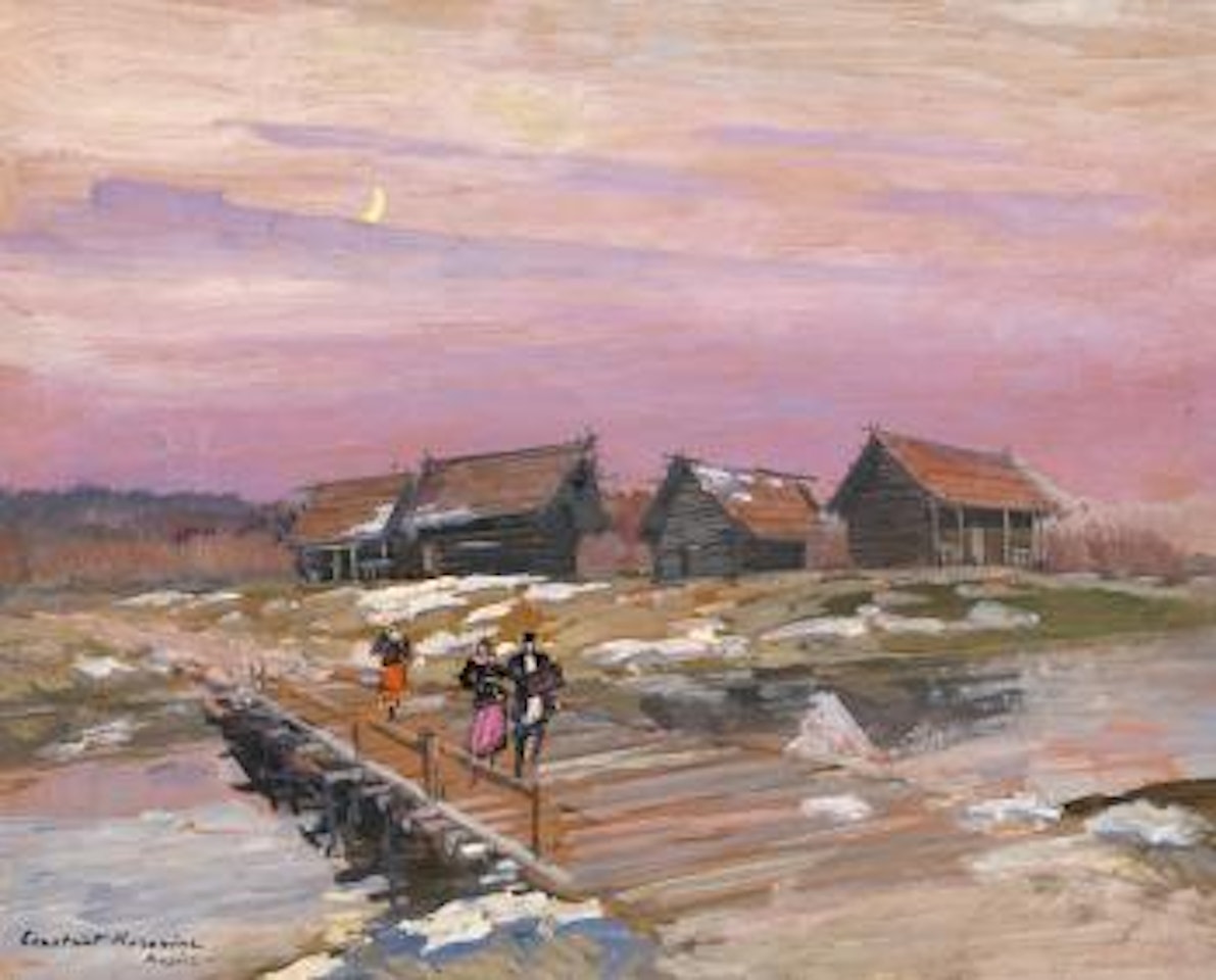 At the River Nerl Early Spring by Konstantin Alekseevich Korovin