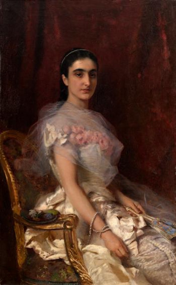 Portrait of a Seated Lady by Konstantin Makovsky
