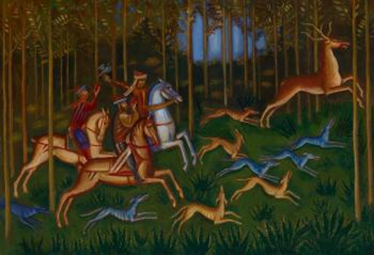 Hunting Scene by Dimitri Stelletsky