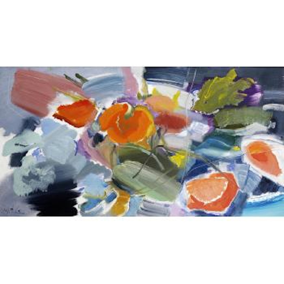 Poppies Against a Grey Background by Ivon Hitchens