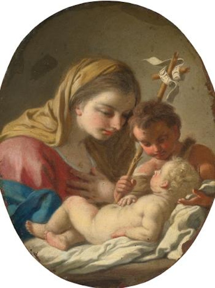 Madonna And Child With The Infant Saint John The Baptist by Francesco de Mura