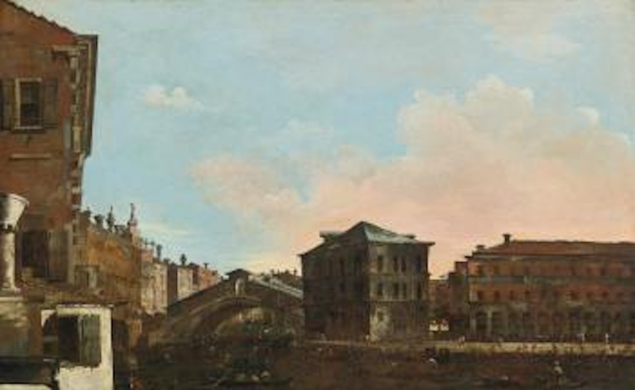 Venice, A View of The Rialto Bridge With The Palazzo Dei Camerlenghi by Francesco Guardi