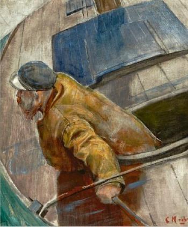 Los ved roret / Seil i le by Christian Krohg