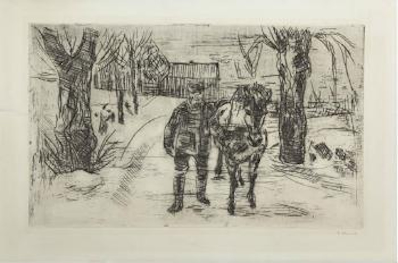 Mann med hest II / Man with horse II by Edvard Munch