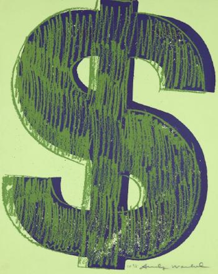 Dollar sign by Andy Warhol