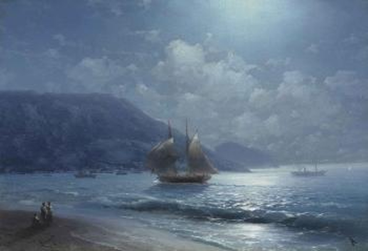 Off the Coast near Yalta by Moonlight by Ivan Konstantinovich Aivazovsky